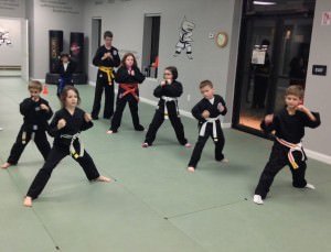 A recent karate class at Action Karate Plymouth